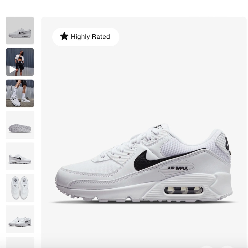 Nike womens air max 90 white